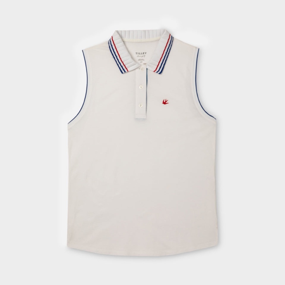 Twilly Sleeveless Pique Polo & Tech Pleated Skirt